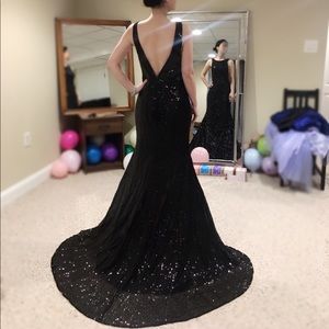 plus sz 18W Alexandra Dress Gown Black Beige Lace formal by Ashro new